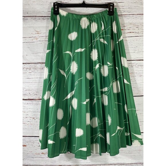 Vintage Marty Gutmacher Pleated Skirt & Blouse Set Size 10 Green White Mod 60’s - Picture 13 of 15